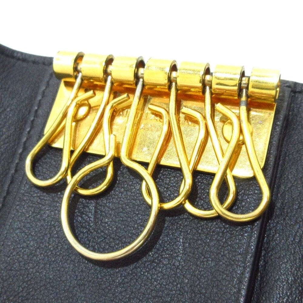 SAINT LAURENT PARIS - Black Gold Leather Key Case 151-072625 - Picture 10 of 11